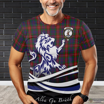 Fraser of Lovat Tartan T-Shirt with Alba Gu Brath Regal Lion Emblem