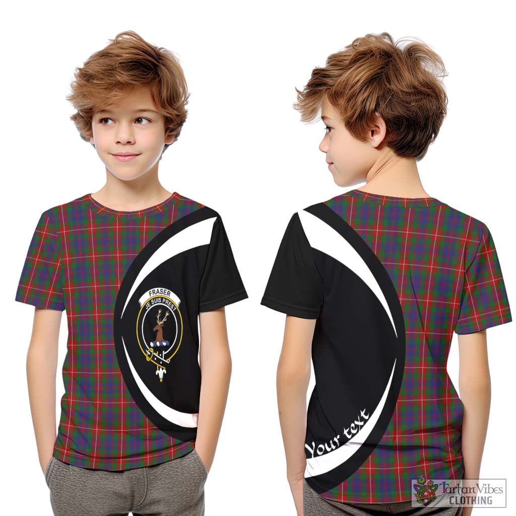 Fraser of Lovat Tartan Kid T-Shirt with Family Crest Circle Style Youth XL Size14 - Tartan Vibes Clothing