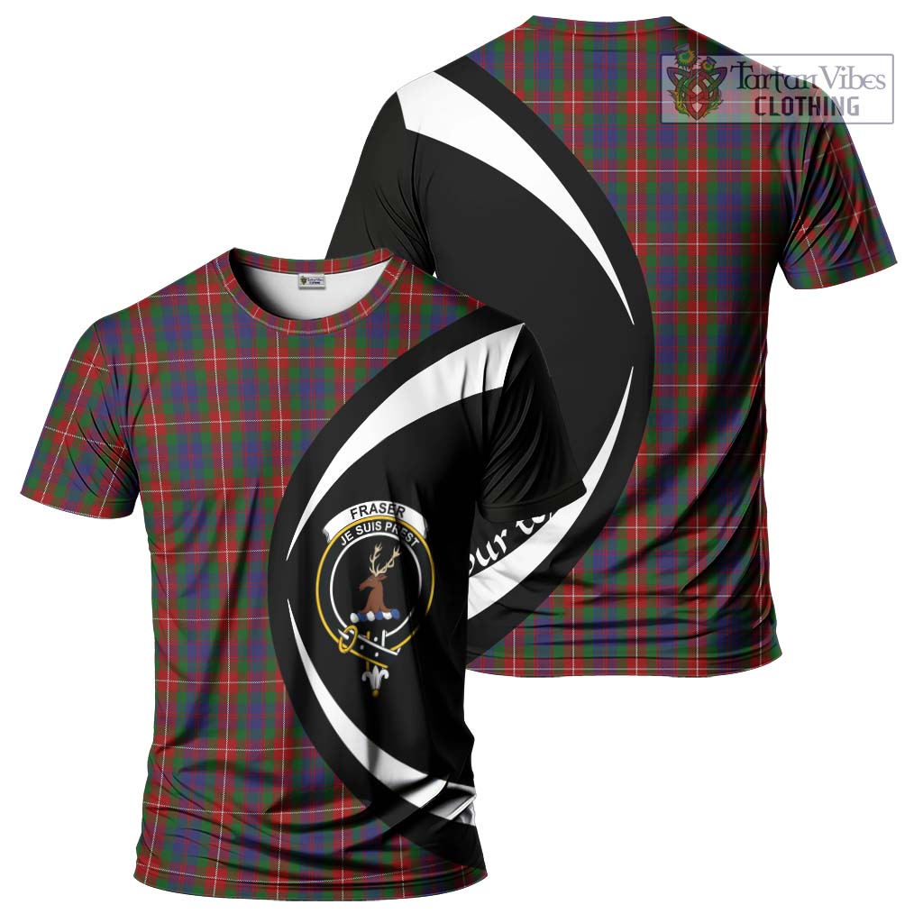 Tartan Vibes Clothing Fraser of Lovat Tartan T-Shirt with Family Crest Circle Style