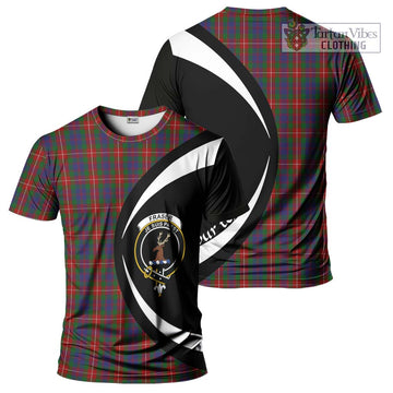 Fraser of Lovat Tartan T-Shirt with Family Crest Circle Style