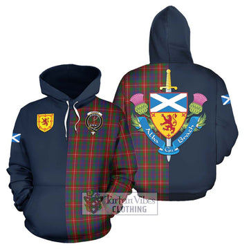 Fraser of Lovat Tartan Hoodie Alba with Scottish Lion Royal Arm Half Style