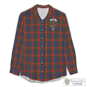 Fraser of Lovat Tartan Womens Casual Shirt with Family Crest