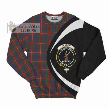 Fraser of Lovat Tartan Sweatshirt with Family Crest Circle Style