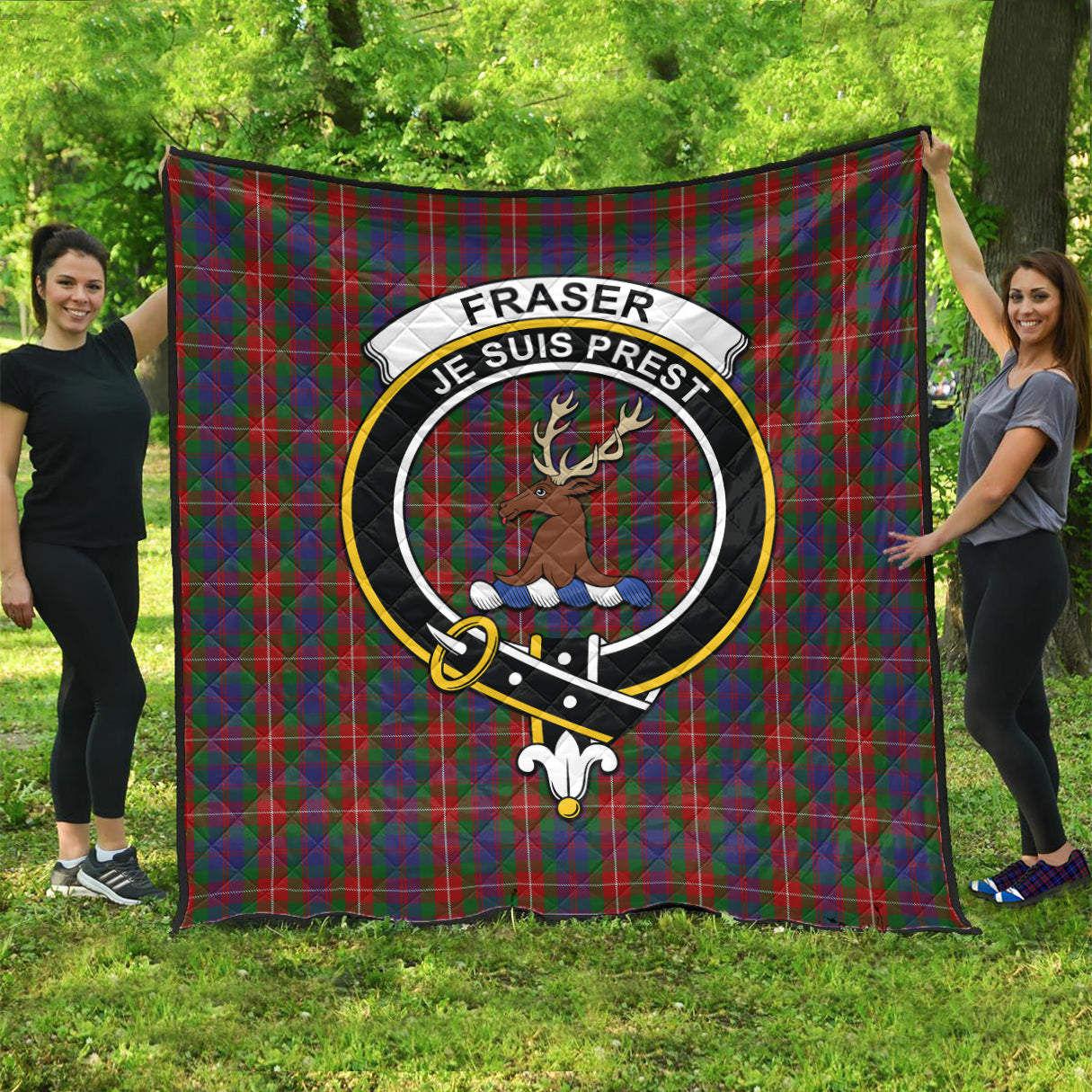 fraser-of-lovat-tartan-quilt-with-family-crest