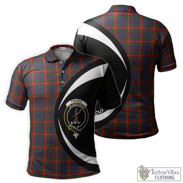 Fraser of Lovat Tartan Men's Polo Shirt with Family Crest Circle Style