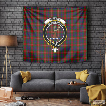 Fraser of Lovat Tartan Tapestry Wall Hanging and Home Decor for Room with Family Crest