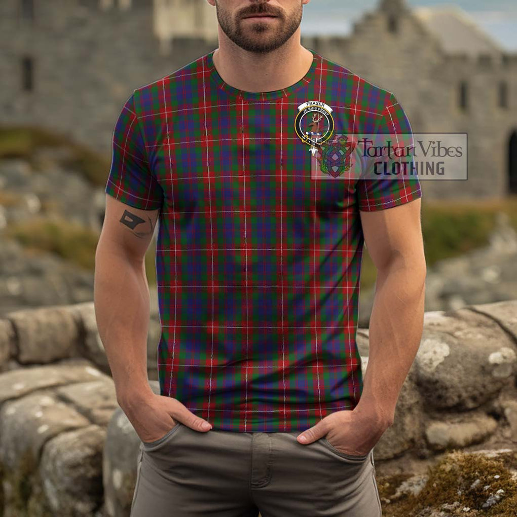 Fraser of Lovat Tartan Cotton T-Shirt with Family Crest Men's Shirt - Tartanvibesclothing Shop