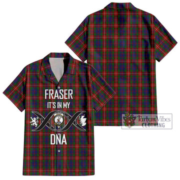 Fraser of Lovat Tartan Short Sleeve Button Shirt with Family Crest DNA In Me Style