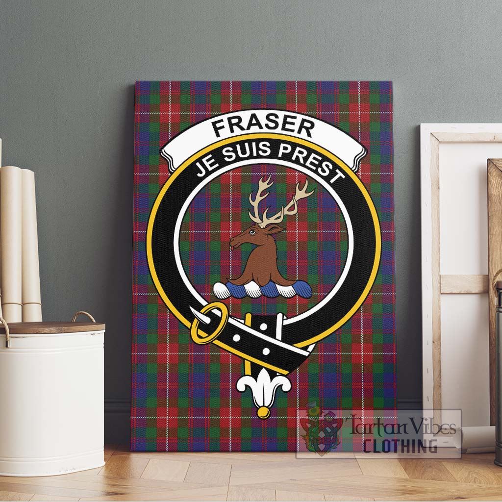 Tartan Vibes Clothing Fraser of Lovat Tartan Canvas Print Wall Art with Family Crest