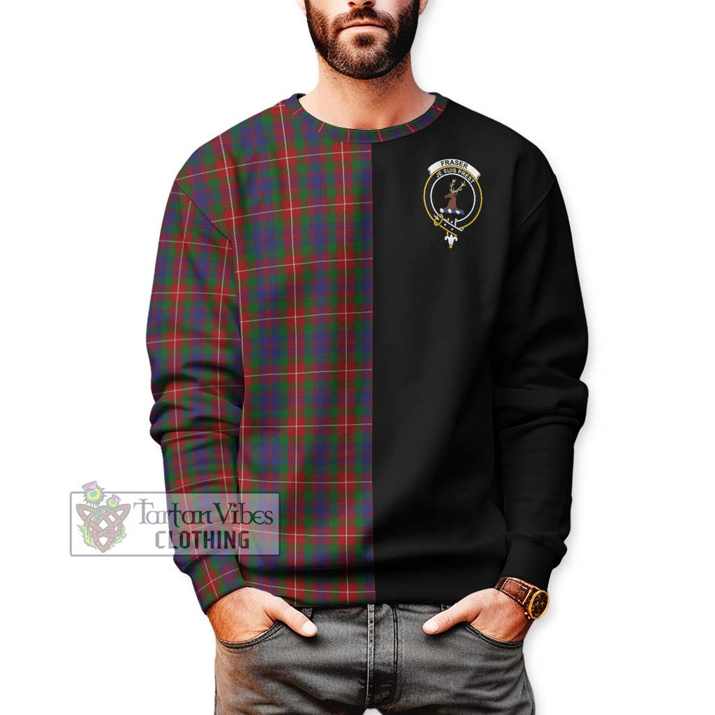 Fraser of Lovat Tartan Sweatshirt with Family Crest and Half Of Me Style Unisex - Tartanvibesclothing Shop