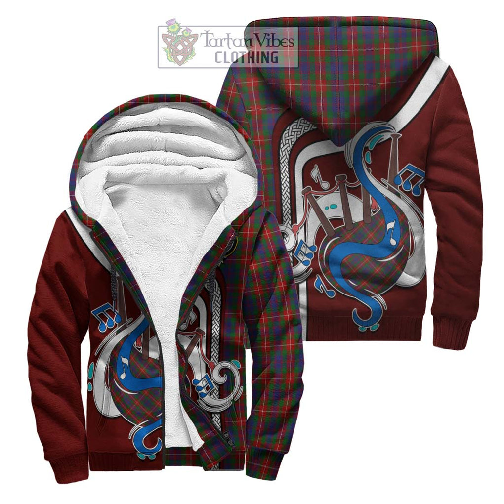 Fraser of Lovat Tartan Sherpa Hoodie with Epic Bagpipe Style Unisex S - Tartanvibesclothing Shop