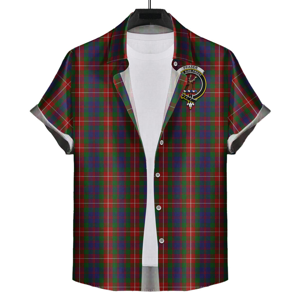 fraser-of-lovat-tartan-short-sleeve-button-down-shirt-with-family-crest