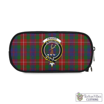 Fraser of Lovat Tartan Pen and Pencil Case with Family Crest