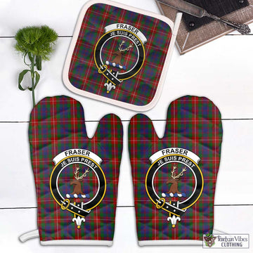 Fraser of Lovat Tartan Combo Oven Mitt & Pot-Holder with Family Crest