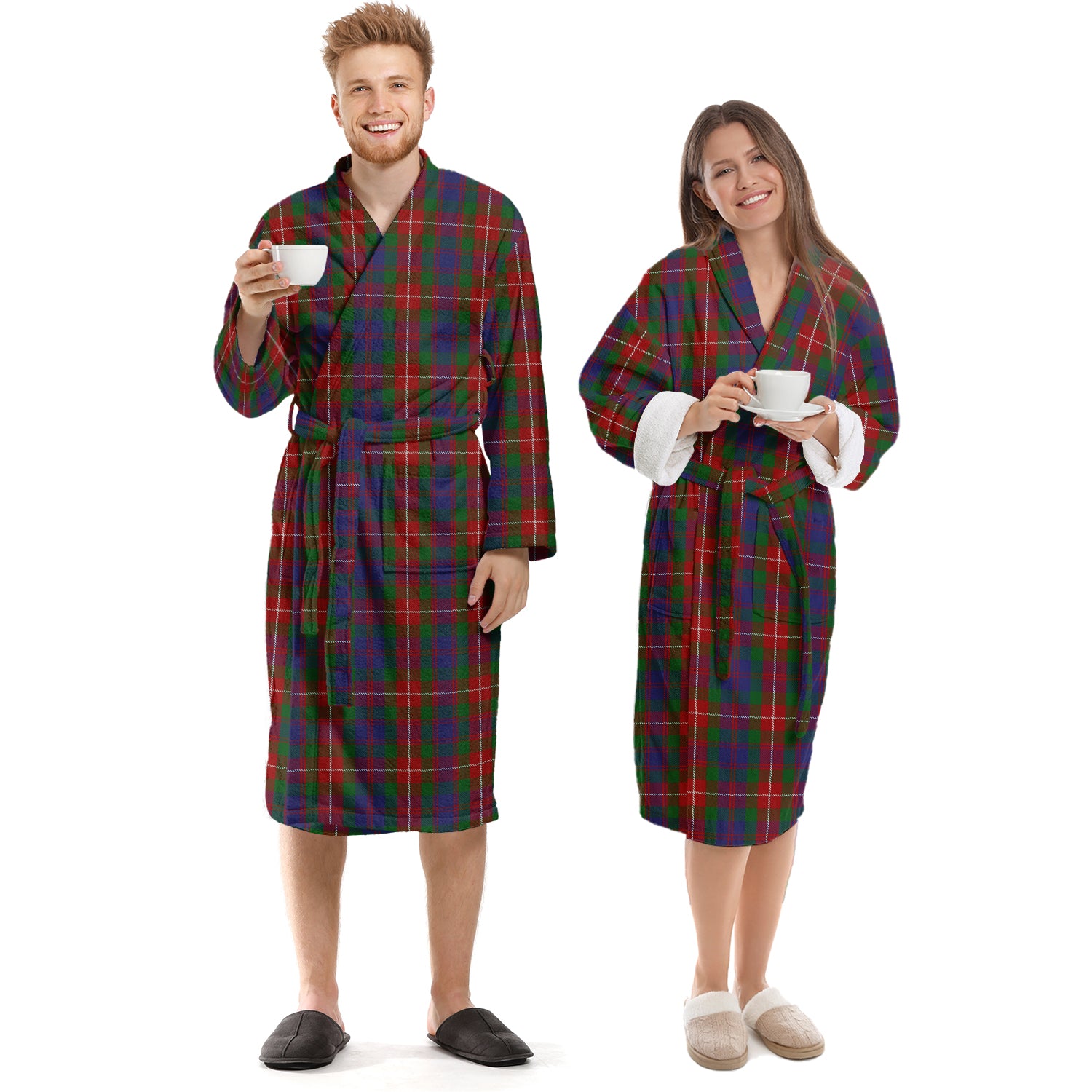 Fraser of Lovat Tartan Bathrobe Unisex S - Tartan Vibes Clothing