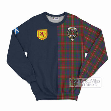 Fraser of Lovat Tartan Sweatshirt Alba with Scottish Lion Royal Arm Half Style