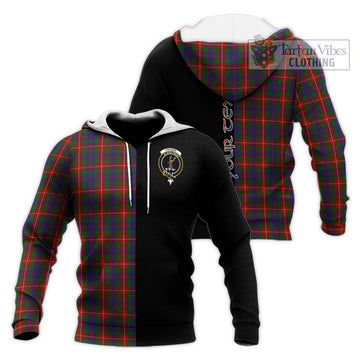 Fraser of Lovat Tartan Knitted Hoodie with Family Crest and Half Of Me Style