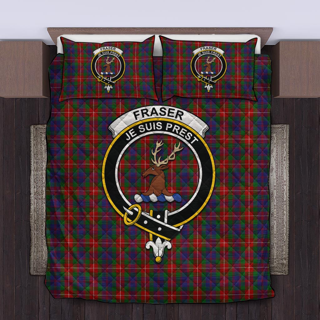 Fraser of Lovat Tartan Quilt Bed Set with Family Crest Twin - Tartanvibesclothing
