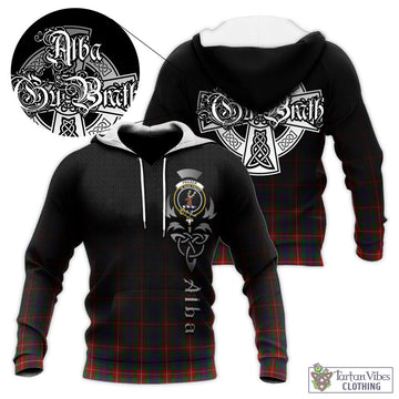 Fraser of Lovat Tartan Knitted Hoodie Featuring Alba Gu Brath Family Crest Celtic Inspired