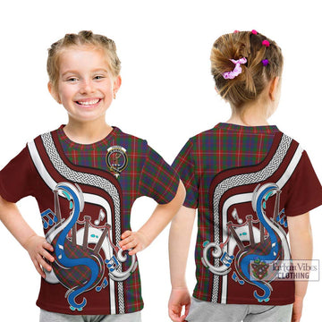 Fraser of Lovat Tartan Kid T-Shirt with Epic Bagpipe Style