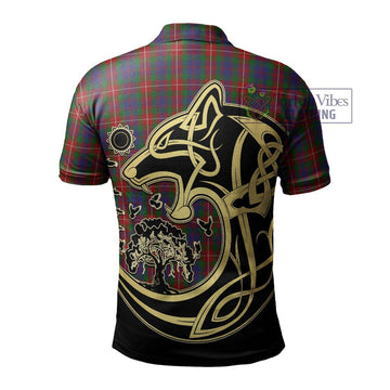 Fraser of Lovat Tartan Polo Shirt with Family Crest Celtic Wolf Style