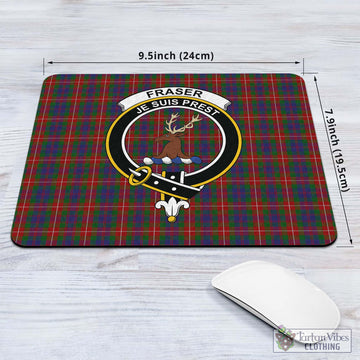Fraser of Lovat Tartan Mouse Pad with Family Crest