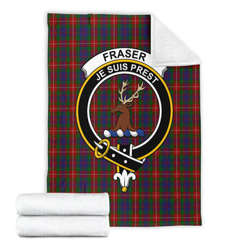 Fraser of Lovat Tartan Blanket with Family Crest