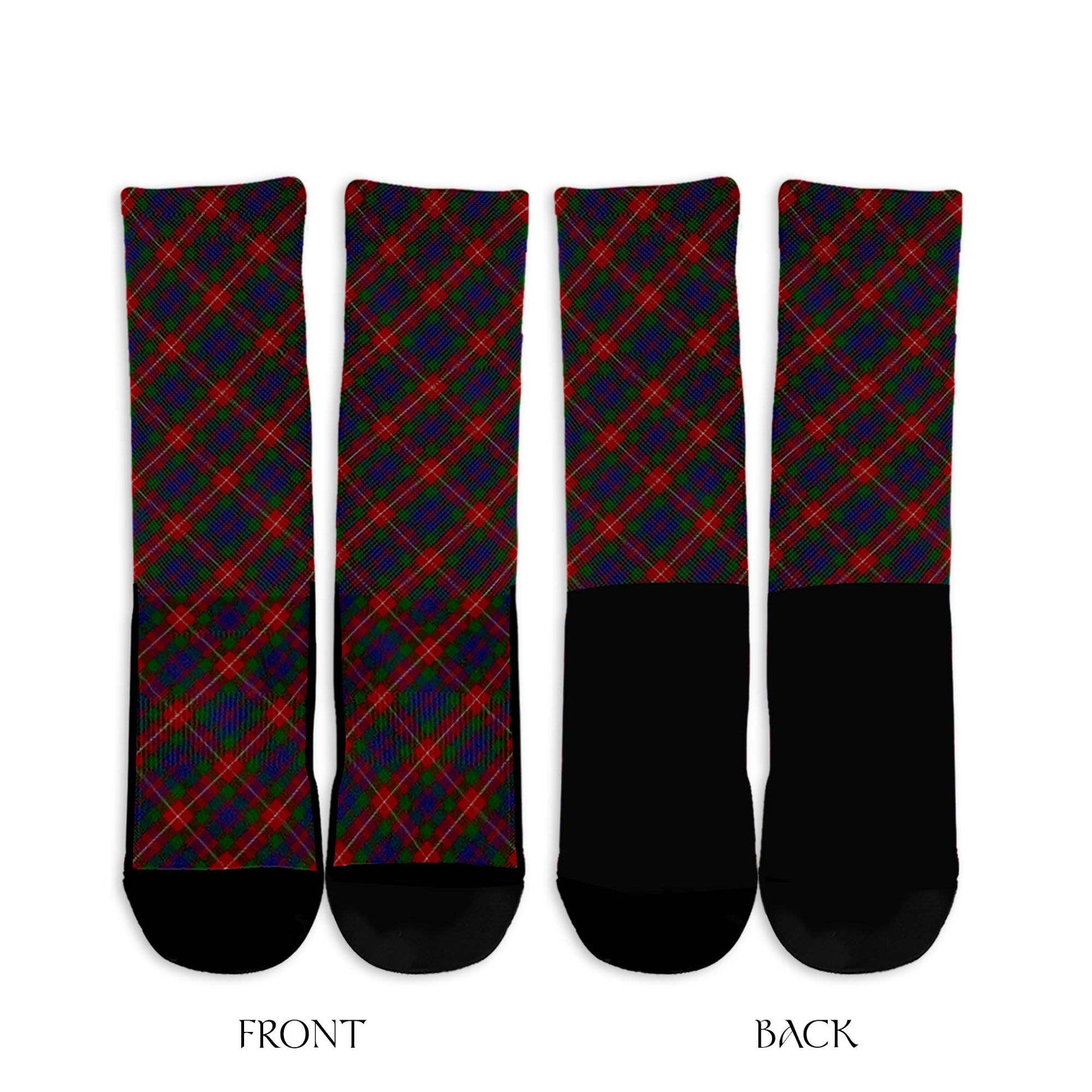 Fraser of Lovat Tartan Crew Socks Cross Tartan Style - Tartanvibesclothing