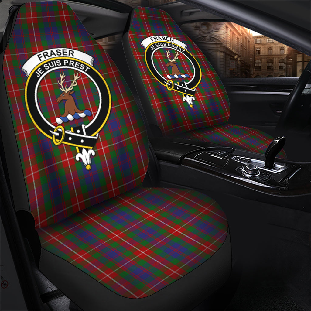 Fraser of Lovat Tartan Car Seat Cover with Family Crest - Tartanvibesclothing