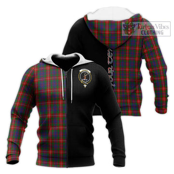 Fraser of Lovat Tartan Knitted Hoodie with Family Crest and Half Of Me Style