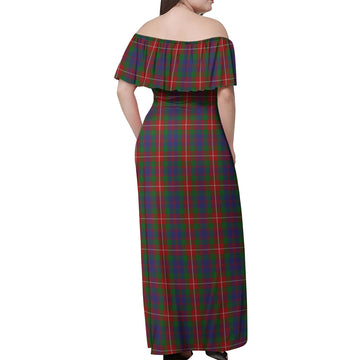 Fraser of Lovat Tartan Off Shoulder Long Dress