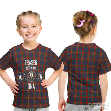 Fraser of Lovat Tartan Kid T-Shirt with Family Crest DNA In Me Style