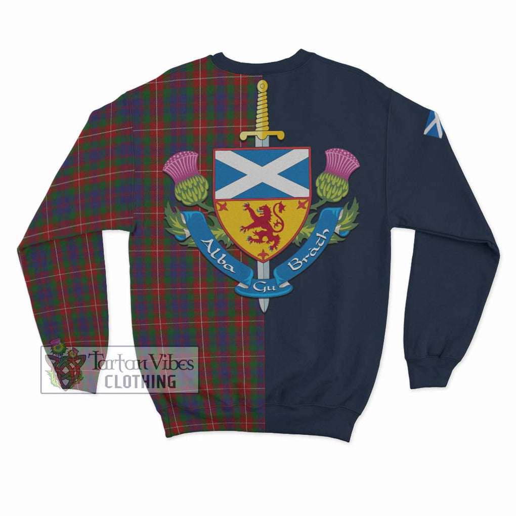 Tartan Vibes Clothing Fraser of Lovat Tartan Sweatshirt with Scottish Lion Royal Arm Half Style