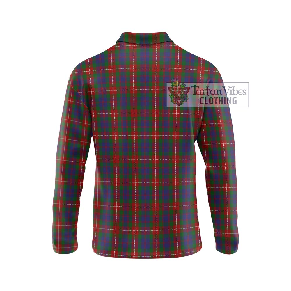 Tartan Vibes Clothing Fraser of Lovat Tartan Long Sleeve Polo Shirt with Family Crest DNA In Me Style