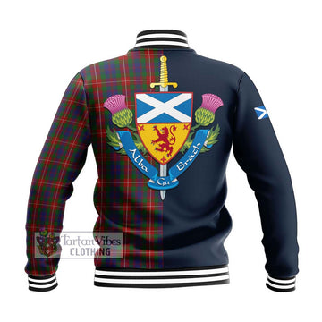 Fraser of Lovat Tartan Baseball Jacket with Scottish Lion Royal Arm Half Style