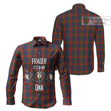 Fraser of Lovat Tartan Long Sleeve Button Shirt with Family Crest DNA In Me Style