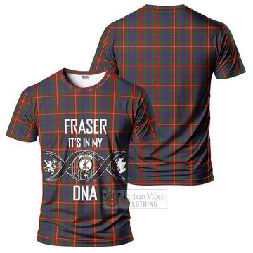 Fraser of Lovat Tartan T-Shirt with Family Crest DNA In Me Style