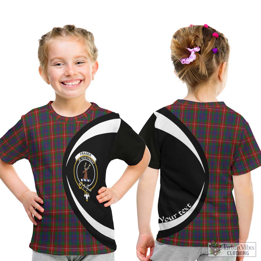 Fraser of Lovat Tartan Kid T-Shirt with Family Crest Circle Style - Tartan Vibes Clothing