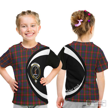 Fraser of Lovat Tartan Kid T-Shirt with Family Crest Circle Style