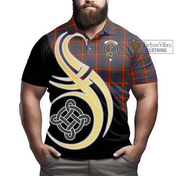 Fraser of Lovat Tartan Polo Shirt with Family Crest and Celtic Symbol Style