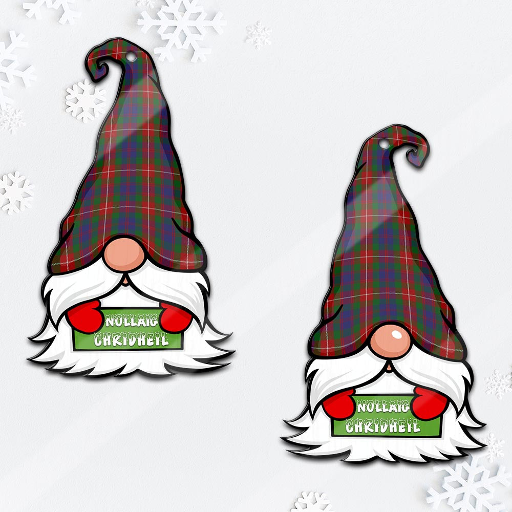 Fraser of Lovat Gnome Christmas Ornament with His Tartan Christmas Hat Mica Ornament - Tartanvibesclothing