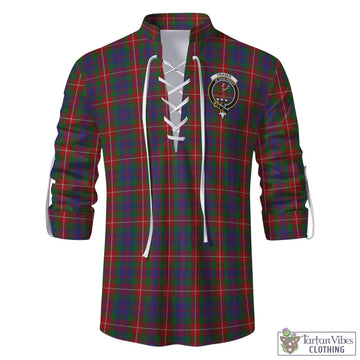 Fraser of Lovat Tartan Men's Scottish Traditional Jacobite Ghillie Kilt Shirt with Family Crest