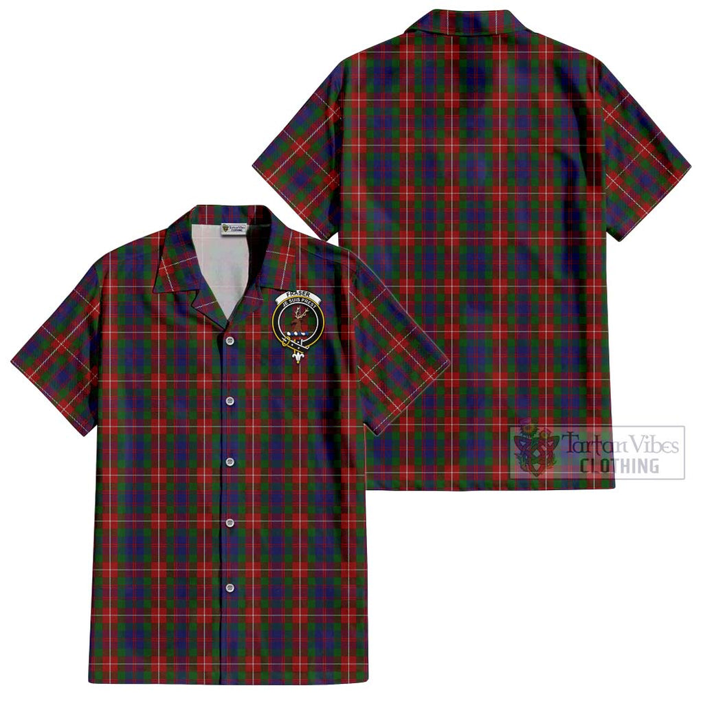 Fraser of Lovat Tartan Cotton Hawaiian Shirt with Family Crest Kid - Tartan Vibes Clothing