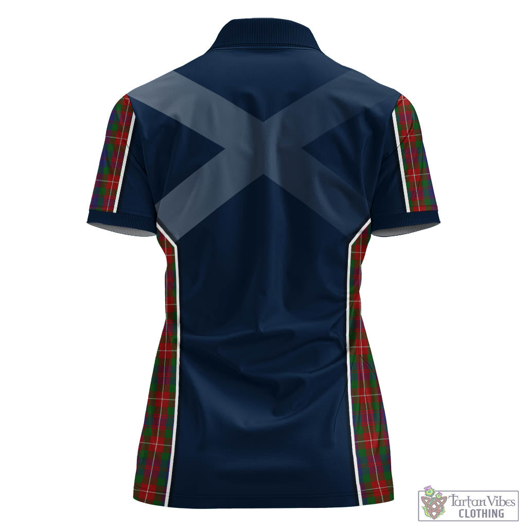 Tartan Vibes Clothing Fraser of Lovat Tartan Women's Polo Shirt with Family Crest and Lion Rampant Vibes Sport Style