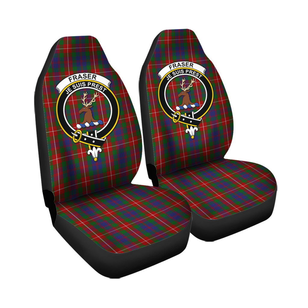Fraser of Lovat Tartan Car Seat Cover with Family Crest - Tartanvibesclothing