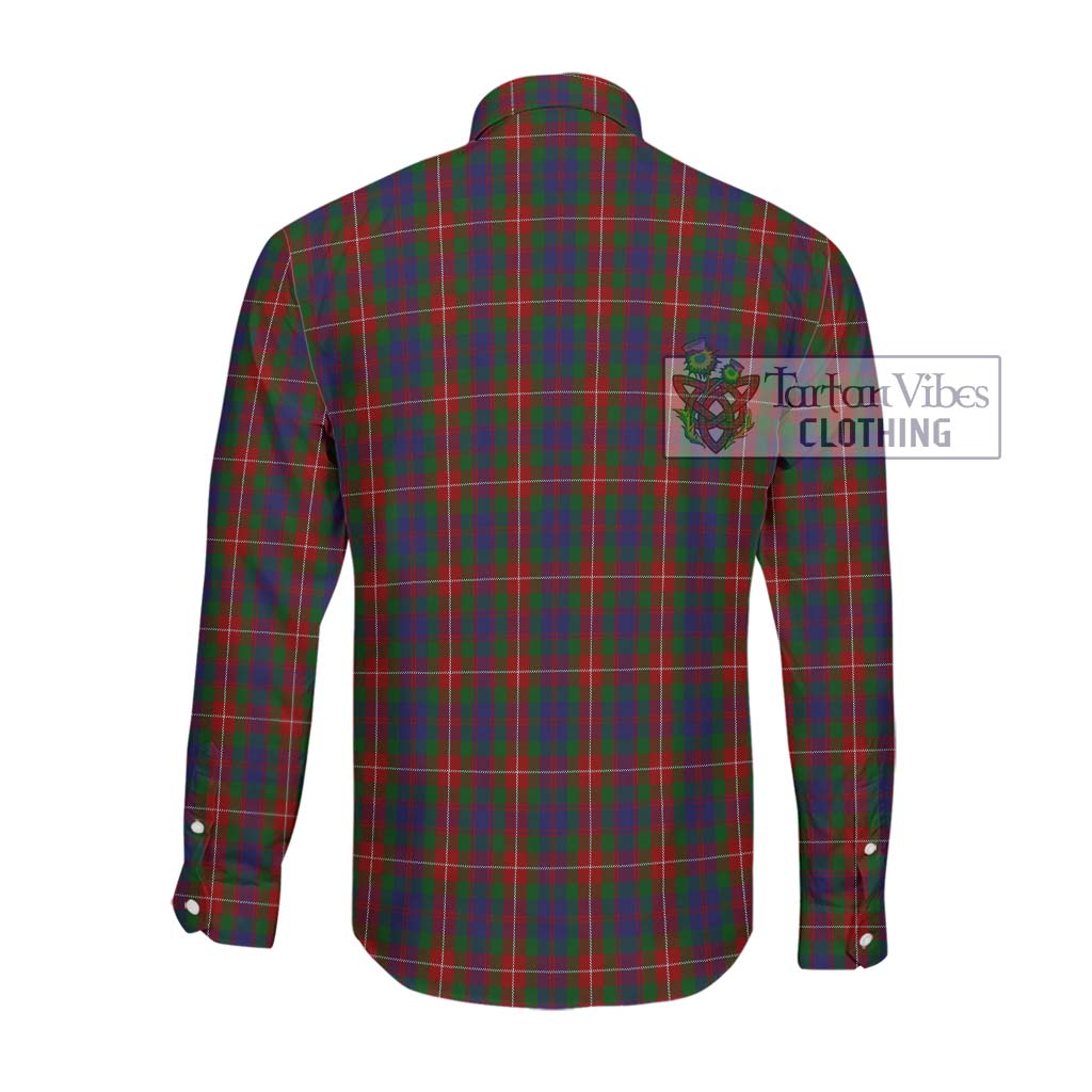 Tartan Vibes Clothing Fraser of Lovat Tartan Long Sleeve Button Shirt with Family Crest DNA In Me Style