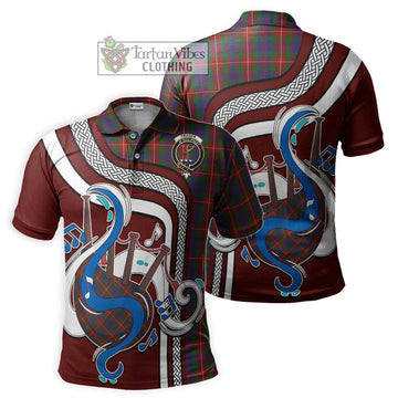 Fraser of Lovat Tartan Polo Shirt with Epic Bagpipe Style