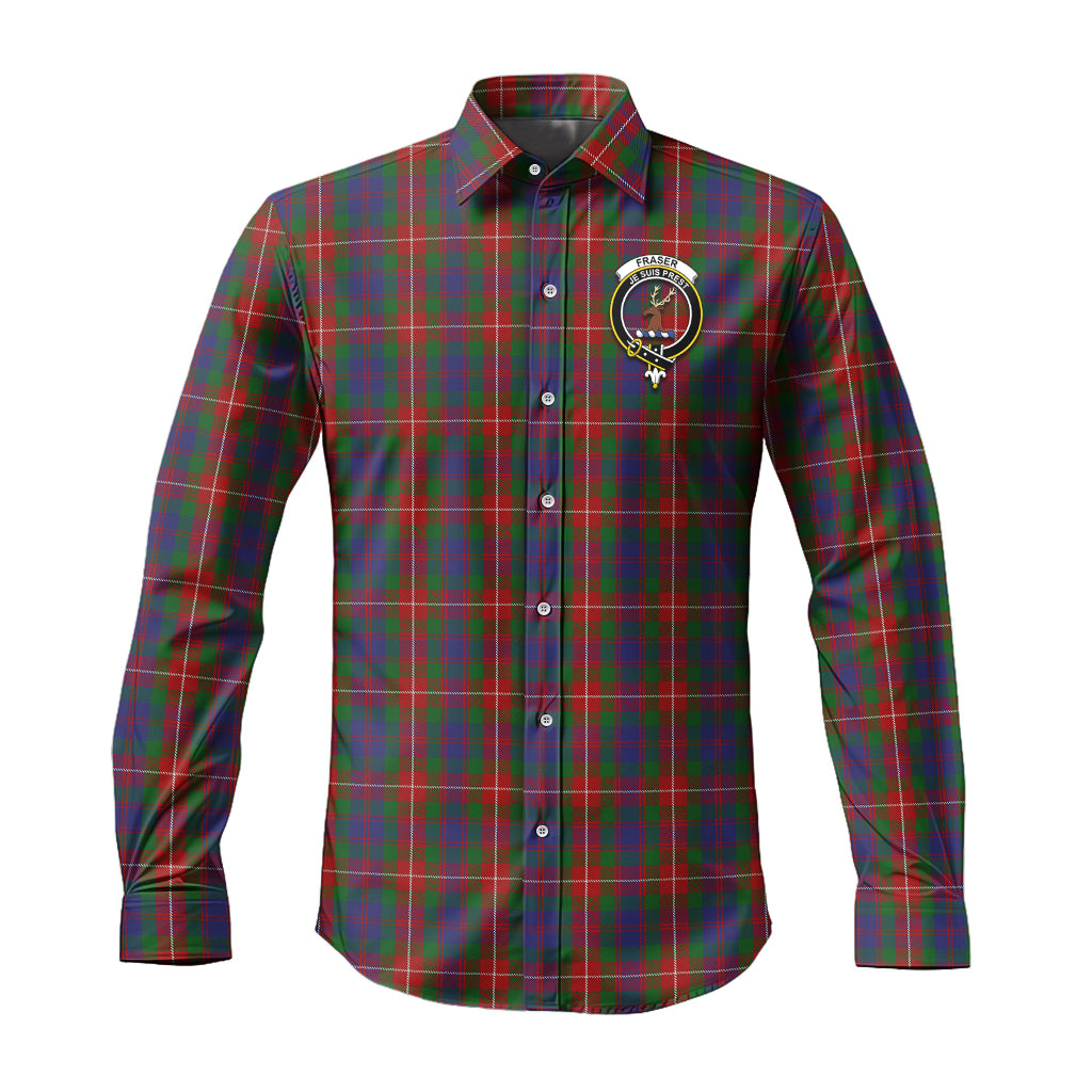 fraser-of-lovat-tartan-long-sleeve-button-up-shirt-with-family-crest