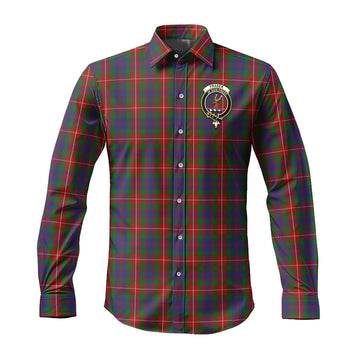 Fraser of Lovat Tartan Long Sleeve Button Up Shirt with Family Crest