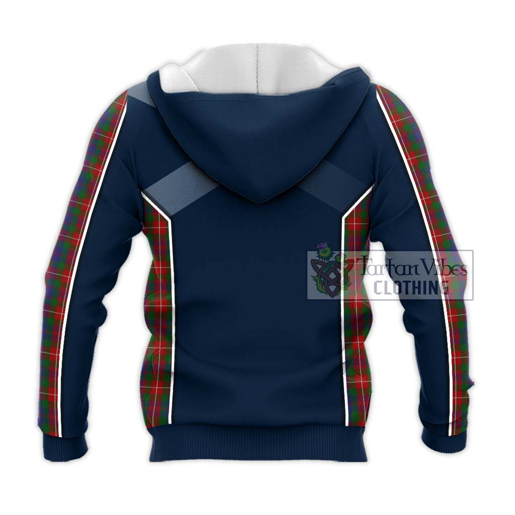 Fraser of Lovat Tartan Knitted Hoodie with Family Crest and Lion Rampant Vibes Sport Style - Tartan Vibes Clothing